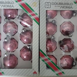 Vintage pink small size glass christmas balls